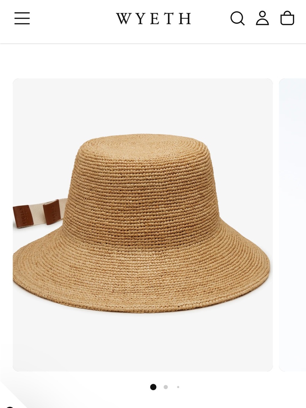 Wyeth Straw Sun Hat in Natural NWT - Picture 5 of 7